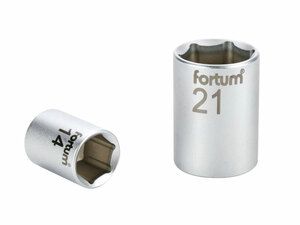 Hlavice nástrčná, 1/2", 21mm, L 38mm, 61CrV5 FORTUM