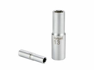 Hlavice nástrčná prodloužená, 1/2", 10mm, L 77mm, 61CrV5 FORTUM
