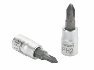 Hlavice zástrčná šroubovák PH, 1/4", PH 2, L 37mm, CrV/S2 FORTUM