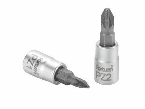 Hlavice zástrčná šroubovák PZ, 1/4", PZ 1, L 37mm, CrV/S2 FORTUM