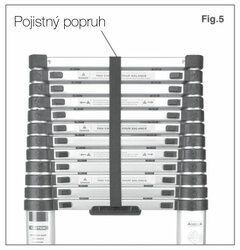 Teleskopický žebřík G21 GA-TZ12-3,8M štafle/žebřík