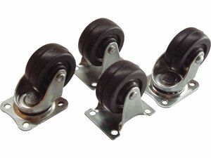 Kolečka plastová otočná, sada 4ks, O 40mm, šířka 16mm, rozměr kovové zákl. 45x40mm