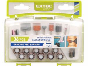 Nástavce brusné na přímou brusku, sada 36ks, průměr dříku 3,2mm EXTOL-CRAFT