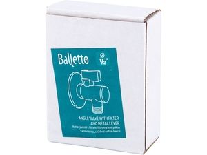 Ventil rohový s filtrem a kovovou pákou, 1/2"-1/2" BALLETO