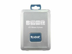 Vrtáky do kovu v kovové krabičce, sada 19ks, Ř1-10mm, po 0,5mm EXTOL-PREMIUM