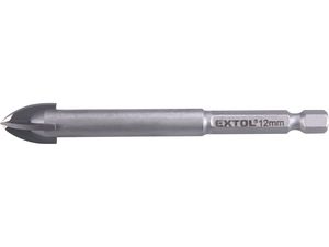 Vrták na sklo a keramiku karbidový, O 12mm EXTOL-PREMIUM
