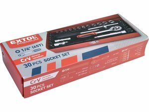 Hlavice nástrčné, sada 30ks, 1/4" EXTOL-PREMIUM