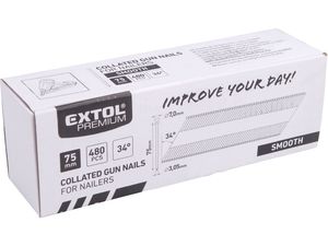 Hřebík nastřelovací, 480ks, 75mm, 3,05mm, hladký EXTOL PREMIUM