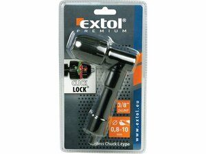 Pravoúhlý nástavec na vrtačku, kapac. sklíčidla 0,8-10mm, závit 3/8"-24UNF EXTOL-PREMIUM