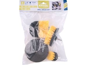 Sada čistících kartáčů na vrtačku 4ks, stopka 1/4"x25mm EXTOL CRAFT