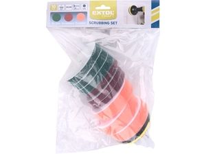 Sada čistících/leštících výseků na vrtačku 10ks, průměr 100mm, 3x3druhy EXTOL CRAFT