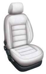 Autopotahy Škoda Fabia II, AUTHENTIC LEATHER, bílé SIXTOL