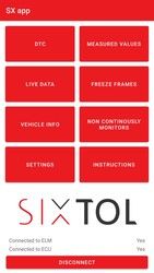 Autodiagnostika SX1 bluetooth černá, Android (zdarma SX OBD aplikace) ELM 327 SIXTOL