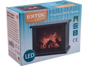 Krb s plápolajícím ohněm LED EXTOL-LIGHT