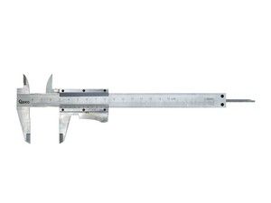 Měřítko posuvné kovové, 0-150mm x 0,02, dřevěná krabička GEKO