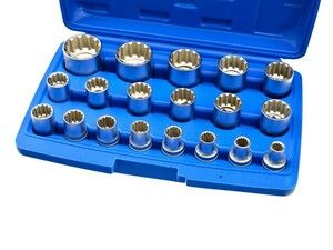 Nástrčné klíče multilock 1/2", sada 19ks, CrV ocel GEKO