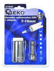 Nástavec univerzální 7-19 mm délka 52 mm + adaptér 3/8" 50 mm GEKO