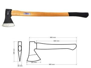 Sekera, dřevěná násada, 1600 g x 32" GEKO