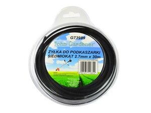 Struna do sekačky černá, 2,7mm, 30m, sedmihran, nylon GEKO