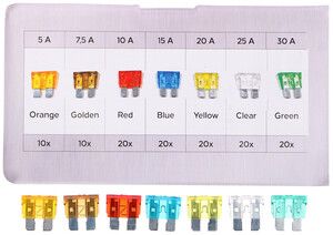 Sada nožových automobilových pojistek MECHANIC FUSE SET 1, 5-30A, 120ks SIXTOL