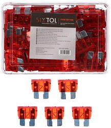 Sada nožových automobilových pojistek MECHANIC FUSE SET 10A, 100ks SIXTOL