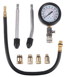Sada pro testování komprese benzínových motorů MECHANIC ENGINE TESTER 8, 0-20bar, 8ks SIXTOL