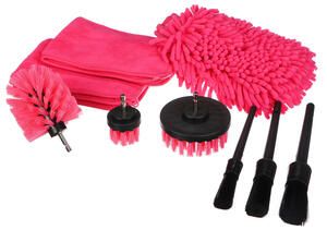 Multifunkční sada nástrojů pro čištění a mytí auta CAR DETAILING PINK 9, 9ks SIXTOL