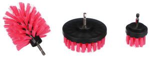 Sada kartáčů na vrtačku pro čištění auta CAR DETAILING DRILL BRUSH PINK 3, 3ks SIXTOL