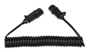 Propojovací spirálový kabel 7pin typ S TRAILER CABLE 10, plastová zástrčka, 24V, 3,5m SIXTOL
