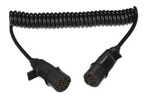 Propojovací spirálový kabel 7pin typ N TRAILER CABLE 11, plastová zástrčka, 24V, 3,5m SIXTOL