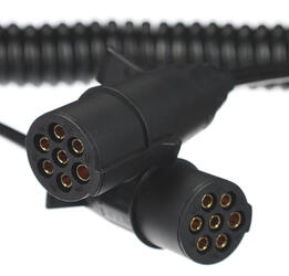 Propojovací spirálový kabel 7pin typ N TRAILER CABLE 11, plastová zástrčka, 24V, 3,5m SIXTOL