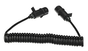 Propojovací spirálový kabel 7pin typ N TRAILER CABLE 11, plastová zástrčka, 24V, 3,5m SIXTOL