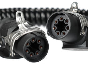 Propojovací spirálový EBS kabel 7pin TRAILER CABLE 14, 24V, 3,5m SIXTOL