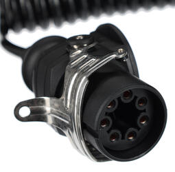 Propojovací spirálový EBS kabel 7pin TRAILER CABLE 14, 24V, 3,5m SIXTOL