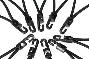 Sada upínacích gum s plastovým hákem CARGO CORD SET 2, 20cm, 10ks SIXTOL