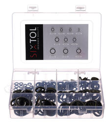 Sada těsnicích kroužků z NBR a oceli MECHANIC RING SET 3, M6–M24, 180 ks SIXTOL