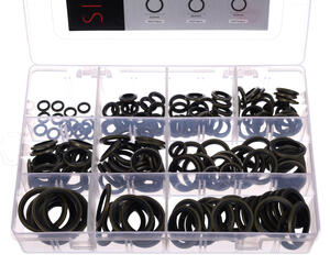 Sada těsnicích kroužků z NBR a oceli MECHANIC RING SET 3, M6–M24, 180 ks SIXTOL