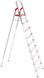 Schůdky hliníkové skládací ALU STEPS 9, 9 stupňů, nejvyšší schůdek 200 cm, nosnost 120 kg SIXTOL