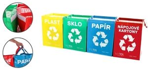 Tašky na tříděný odpad SORT EASY 4 CARTON, 30x30x40cm, 4x36l, 4ks SIXTOL