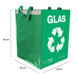 Taška na tříděný odpad SORT EASY GLAS DE, 30x30x40cm, 36l SIXTOL