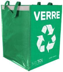Taška na tříděný odpad SORT EASY VERRE FR, 30x30x40cm, 36l SIXTOL
