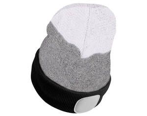 Čepice s čelovkou 180lm, nabíjecí, USB, univerzální velikost, bavlna/PE, černá/šedá/bílá SIXTOL