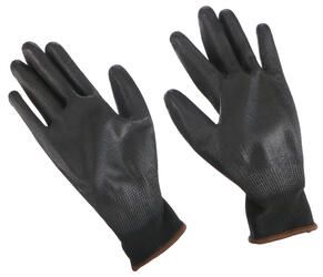 Rukavice pracovní z polyesteru polomáčené v polyuretanu GLOVE PE-PU 9, černé, velikost 9" SIXTOL