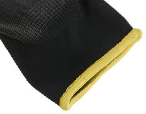 Rukavice pracovní z polyesteru polomáčené v polyuretanu GLOVE PE-PU 11, černé, velikost 11 SIXTOL