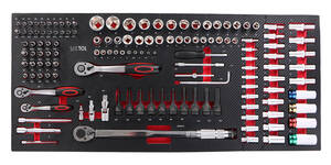 Dílenský vozík s nářadím MECHANIC TROLLEY TITAN 1559, 13 šuplíků, 1559 ks nářadí SIXTOL