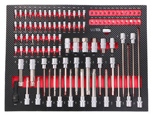 Dílenský vozík s nářadím MECHANIC TROLLEY TITAN 1559, 13 šuplíků, 1559 ks nářadí SIXTOL