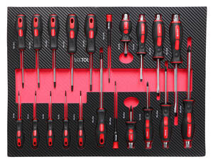 Dílenský vozík s nářadím MECHANIC TROLLEY TITAN 1559, 13 šuplíků, 1559 ks nářadí SIXTOL