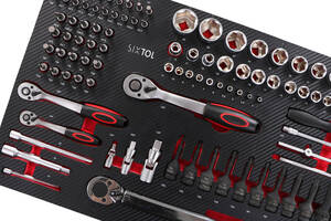 Dílenský vozík s nářadím MECHANIC TROLLEY TITAN 1559, 13 šuplíků, 1559 ks nářadí SIXTOL