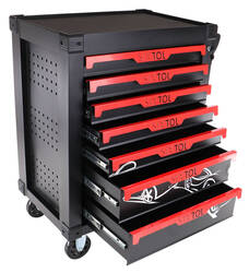 Dílenský vozík na nářadí MECHANIC TROLLEY KEVIN 274, 7 šuplíků, 274 ks nářadí SIXTOL