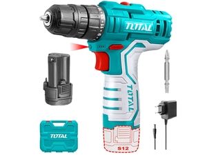 Vrtací šroubovák AKU, 12V, Li-ion (2x), 1500mAh TOTAL-TOOLS